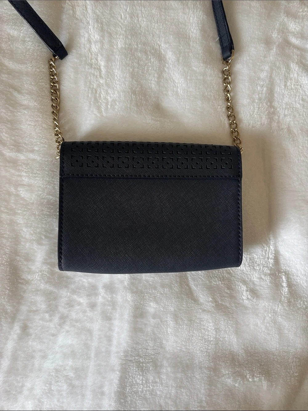 Kate Spade Navy Crossbody Bag with Gold Chain